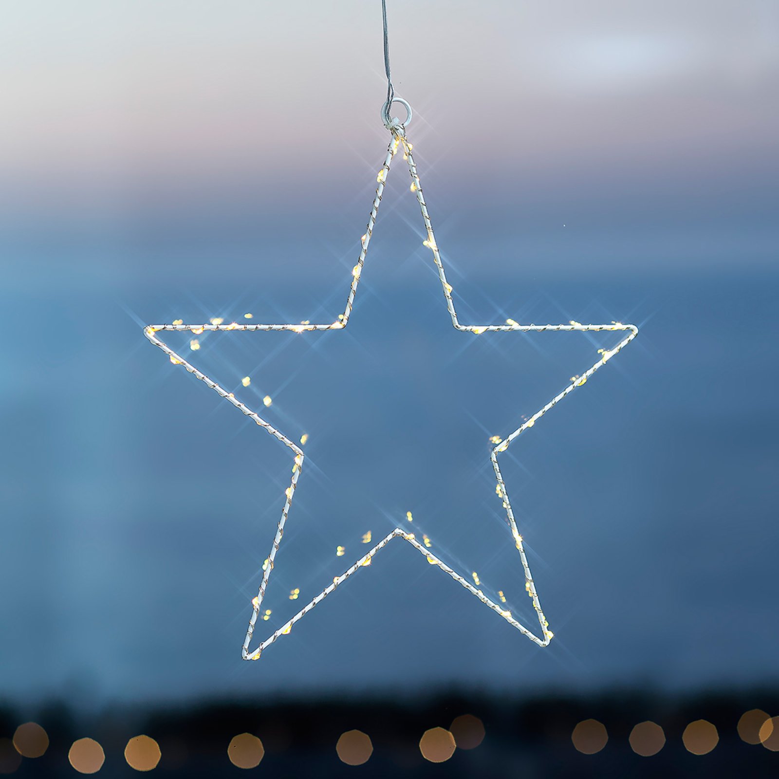 Vianočná deko LED hviezda Liva Star biela 30 cm