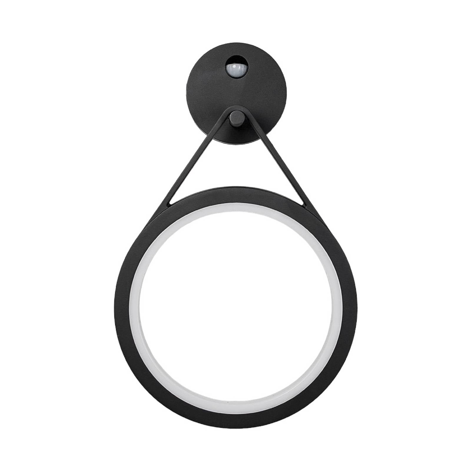 LED-Außenwandlampe Mirco mit Sensor, ringförmig