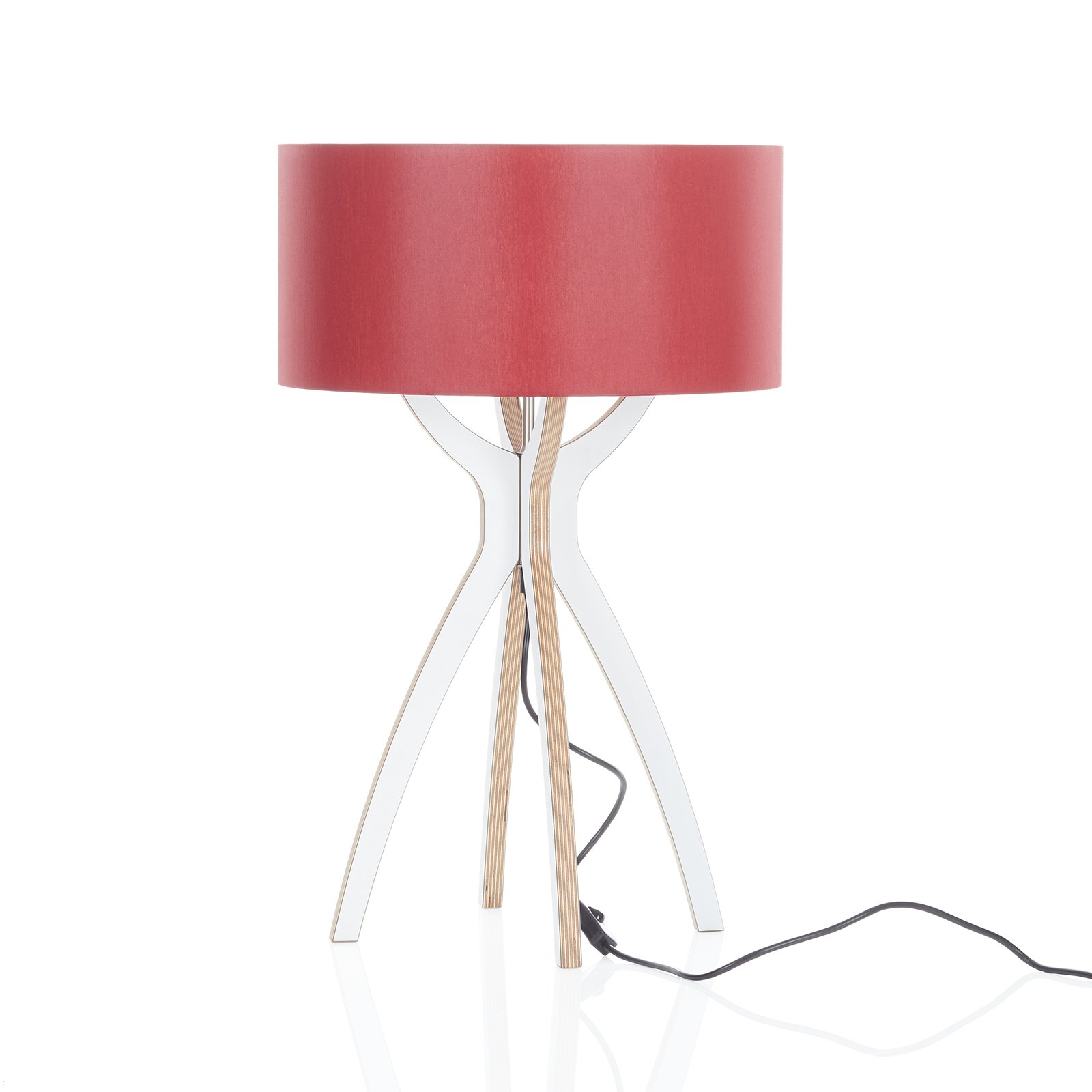 B-Leuchten Body - asztali lámpa, fa piros