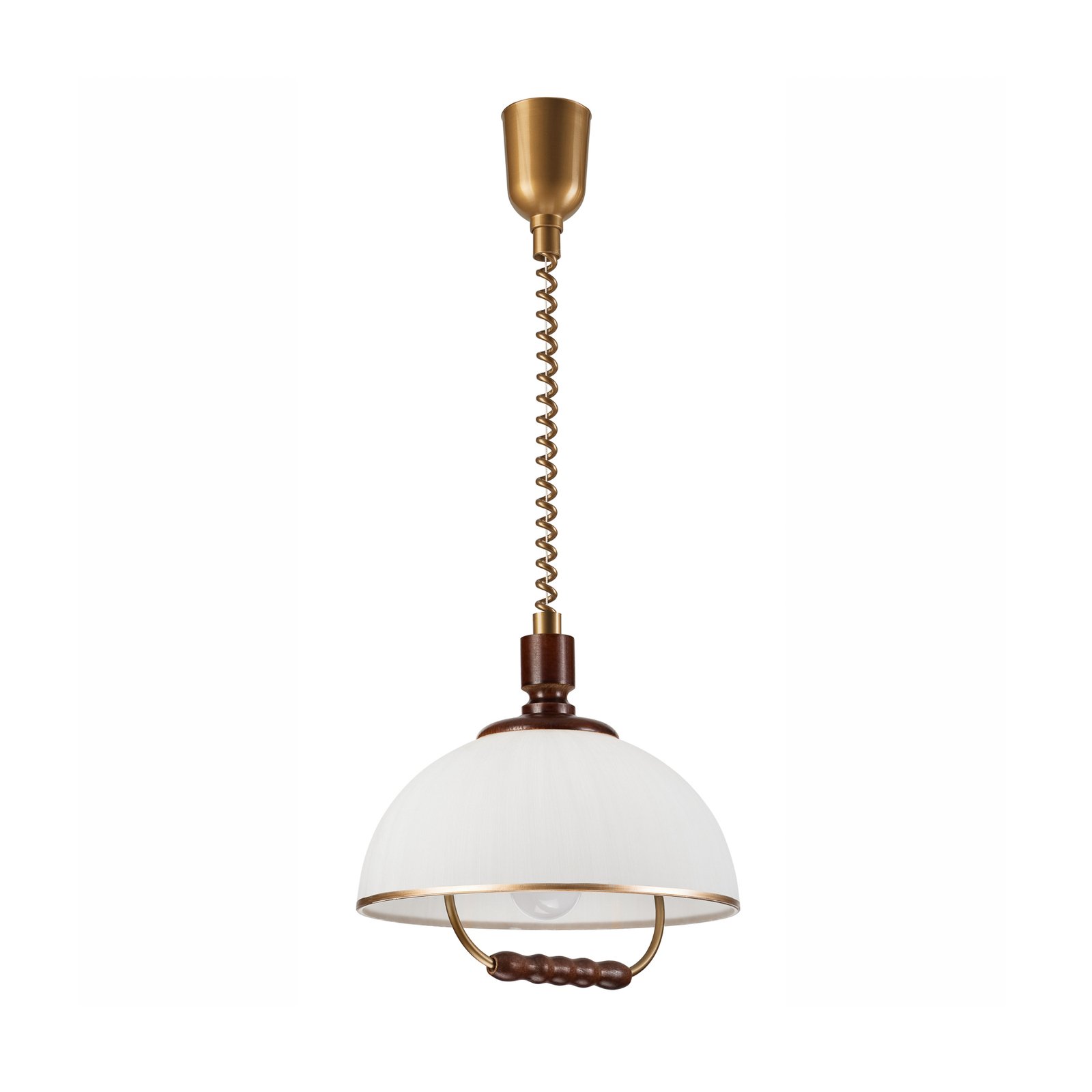 Hanglamp Ilsa, wit/goud, Ø 30 cm, in hoogte verstelbaar