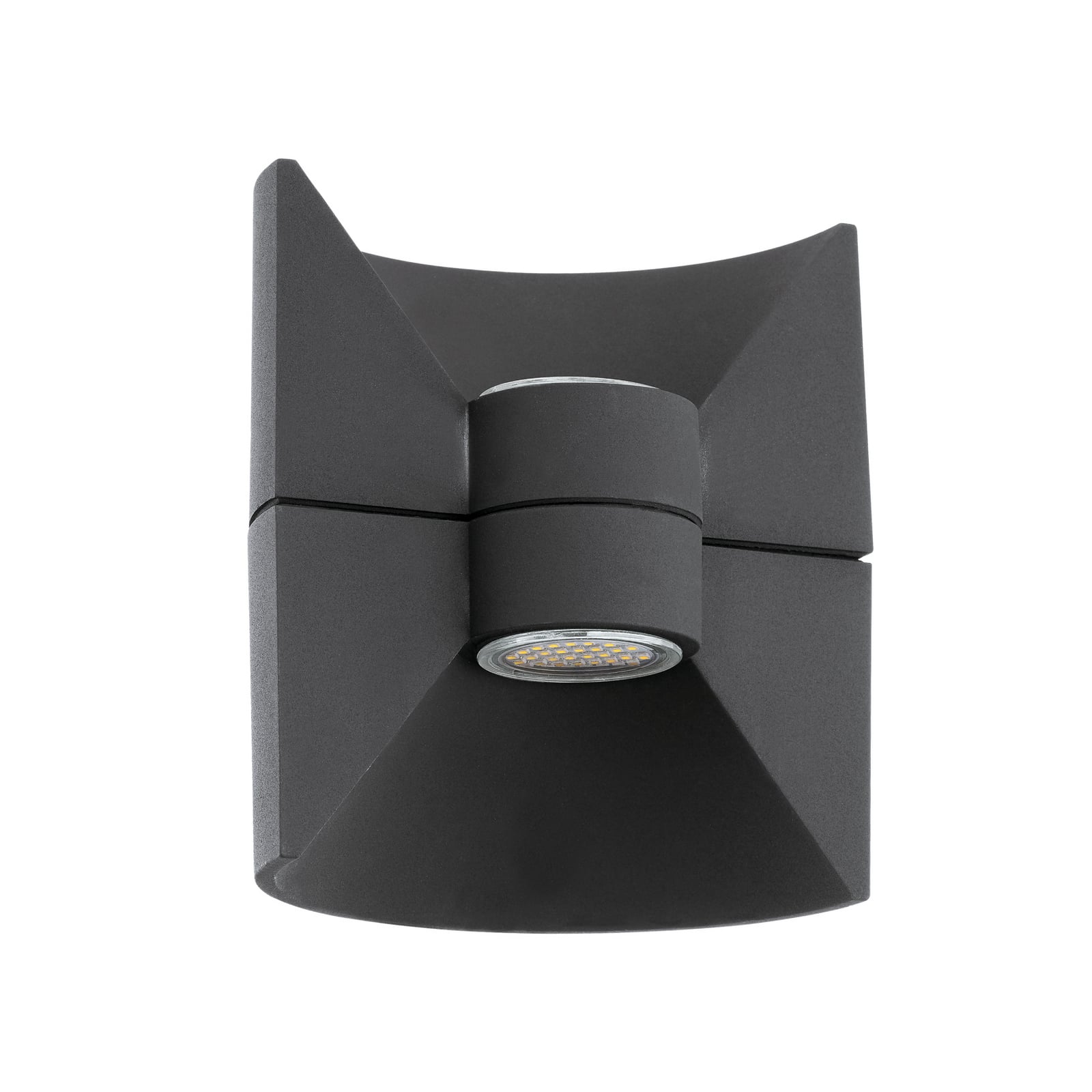 LED-Außenwandlampe Redondo, anthrazit, Höhe 17 cm, 2-flg.