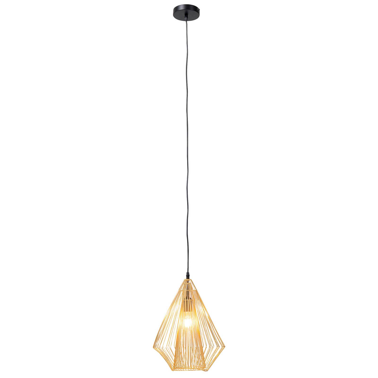 Kare KARE Modo Wire hanging light Ø 31 cm gold, for Living / Dining Room, steel, E27, 40 W, H: 38 cm
