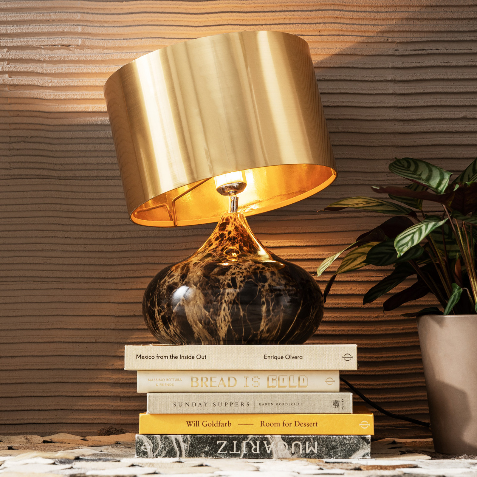 Kare Candeeiro de mesa Mamo Deluxe, dourado, inclinável