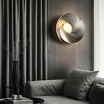 Lucande wall light Coil, brushed aluminium, round