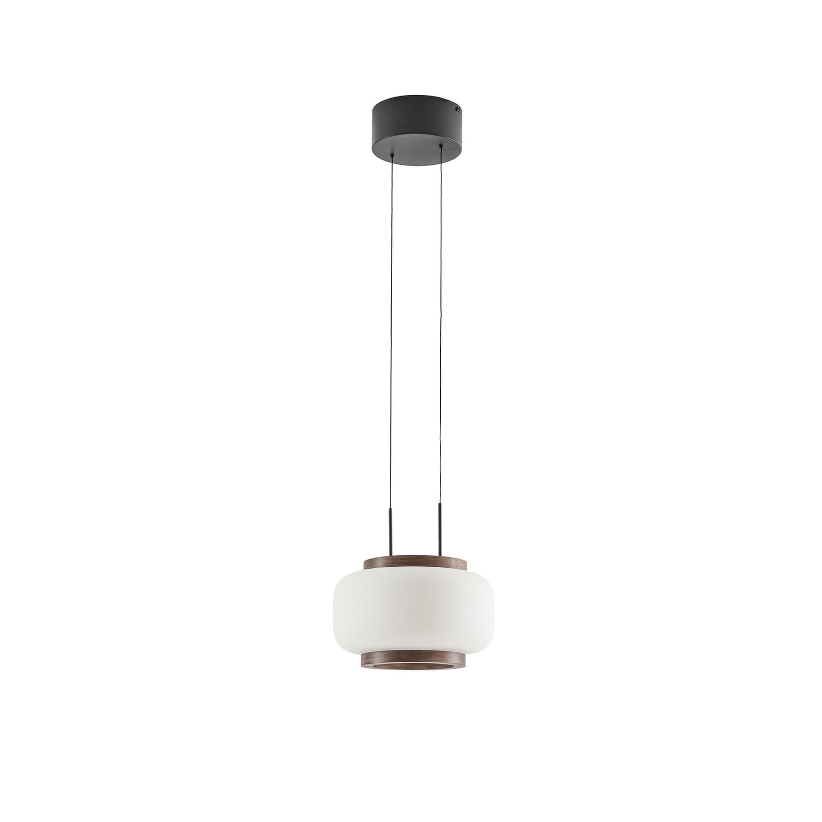 Suspension LED Quitani Shiro, à 1 lampe, bois/verre