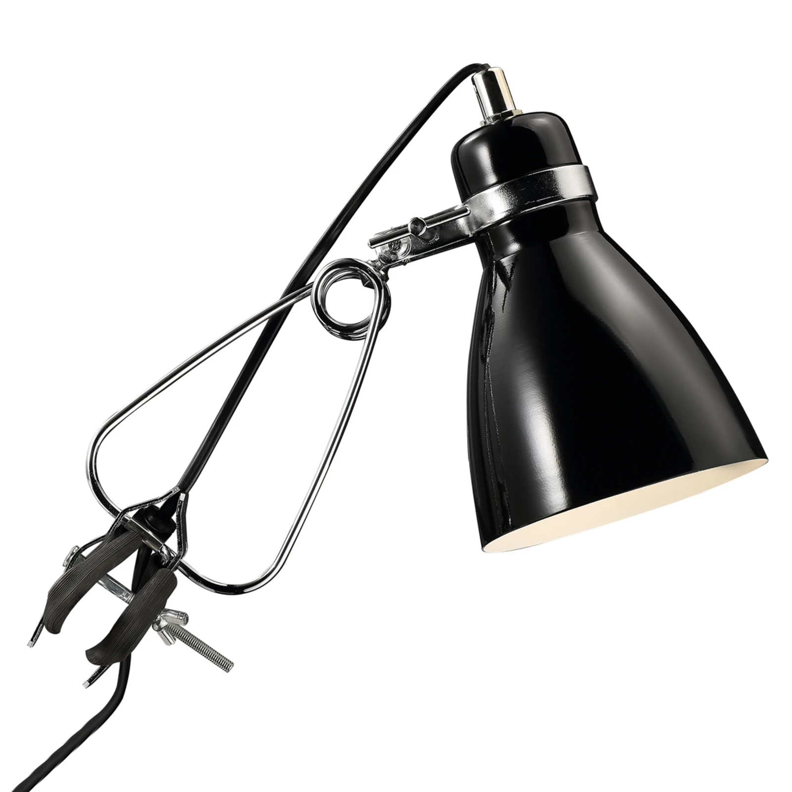 Lampă cu clemă elegantă Clone, negru
