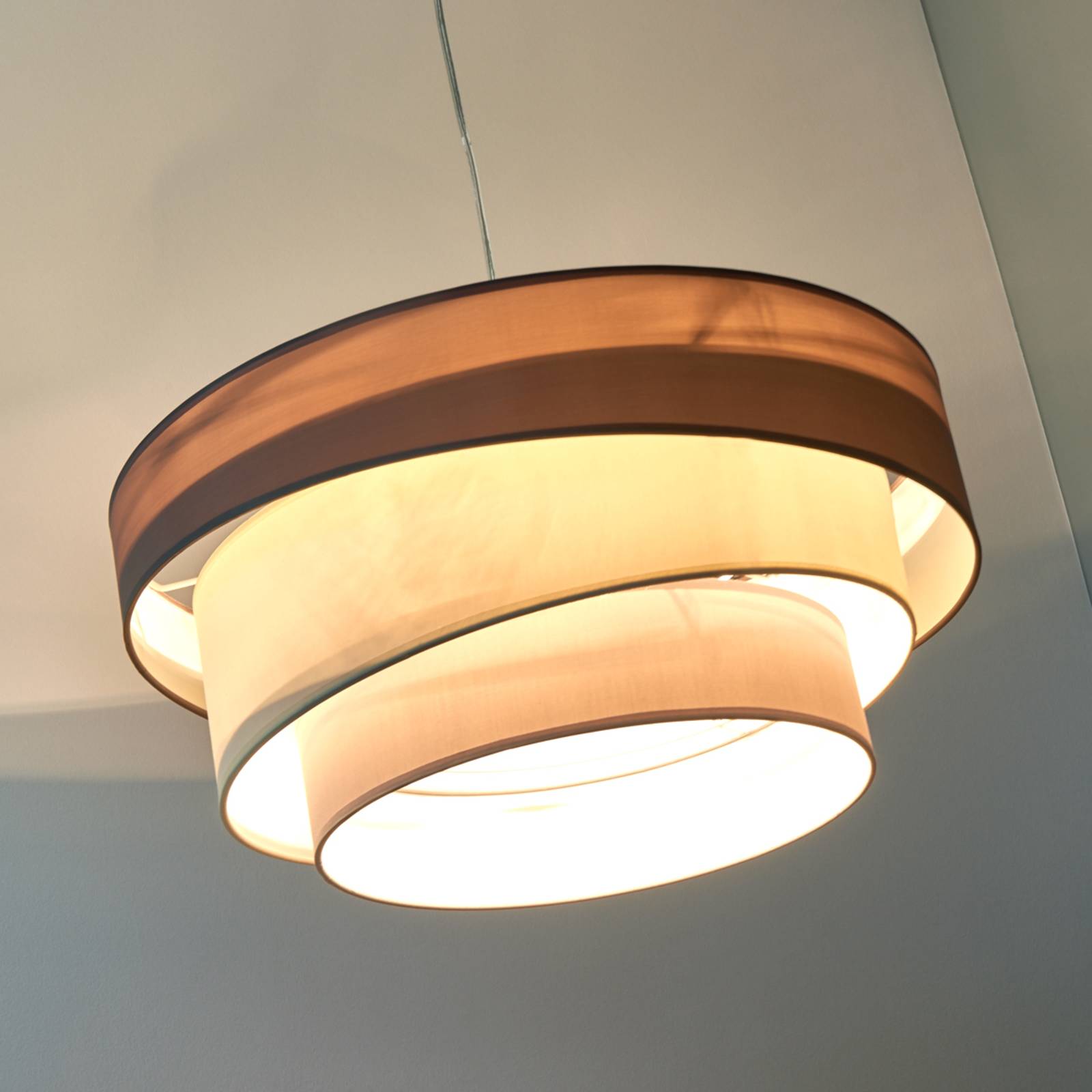Melia – trzywarstwowa lampa wisząca, brązowo-szara
