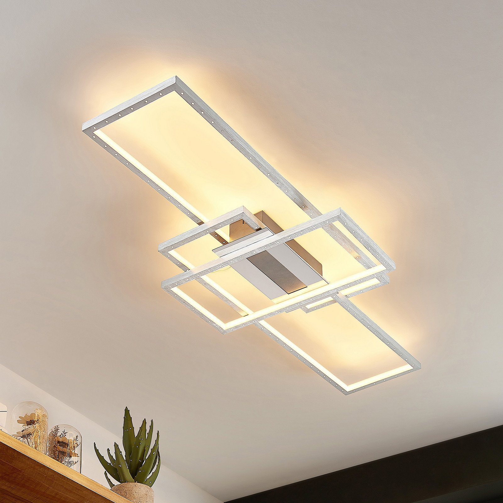 Lindby Minel plafonieră LED - Camera de zi / sufragerie - modern - aluminiu - Metal