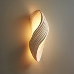 Lindby wall light Ornela, white, plaster, height 29.5 cm