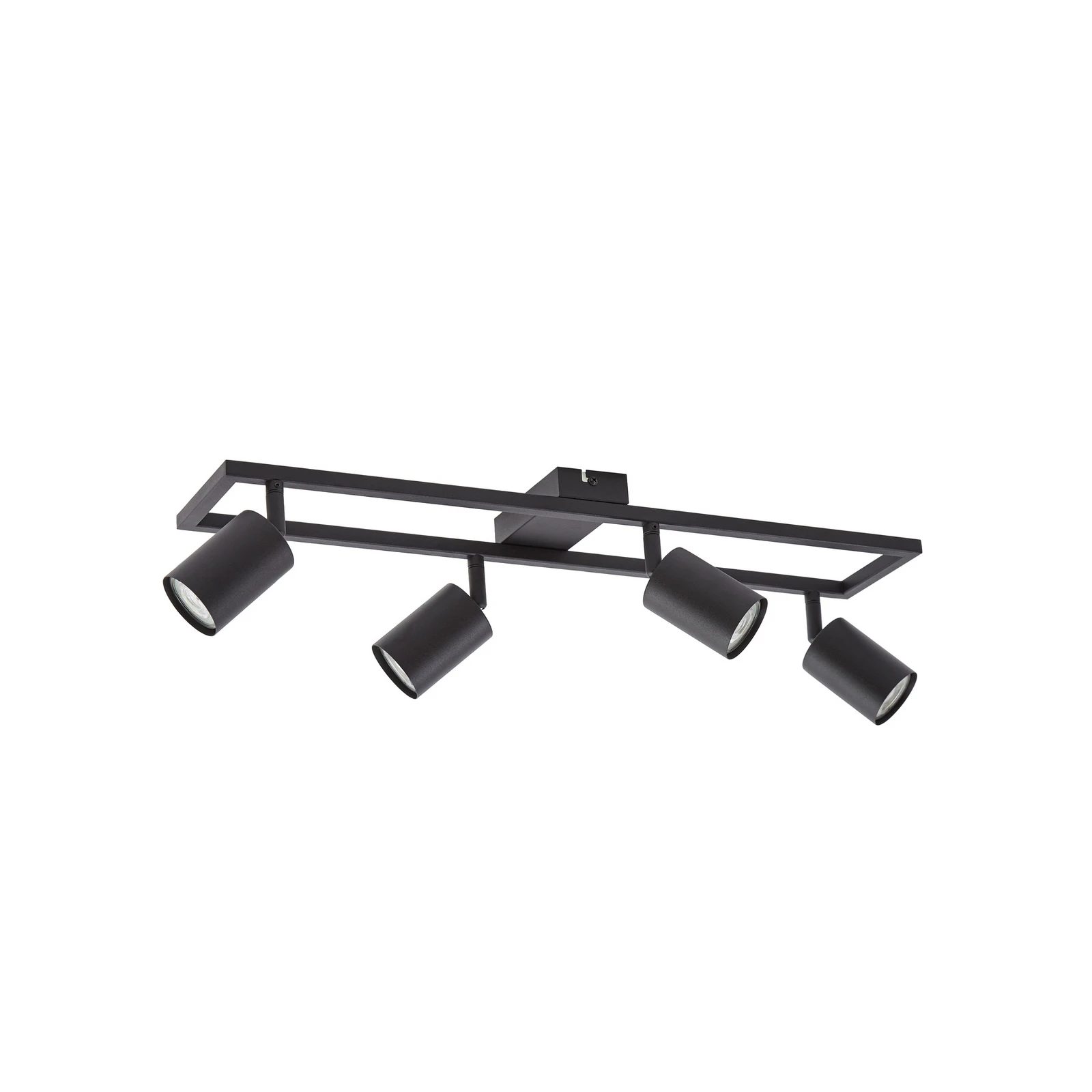 Downlight Lindby Bravius, negro, de 4 luces, de hierro