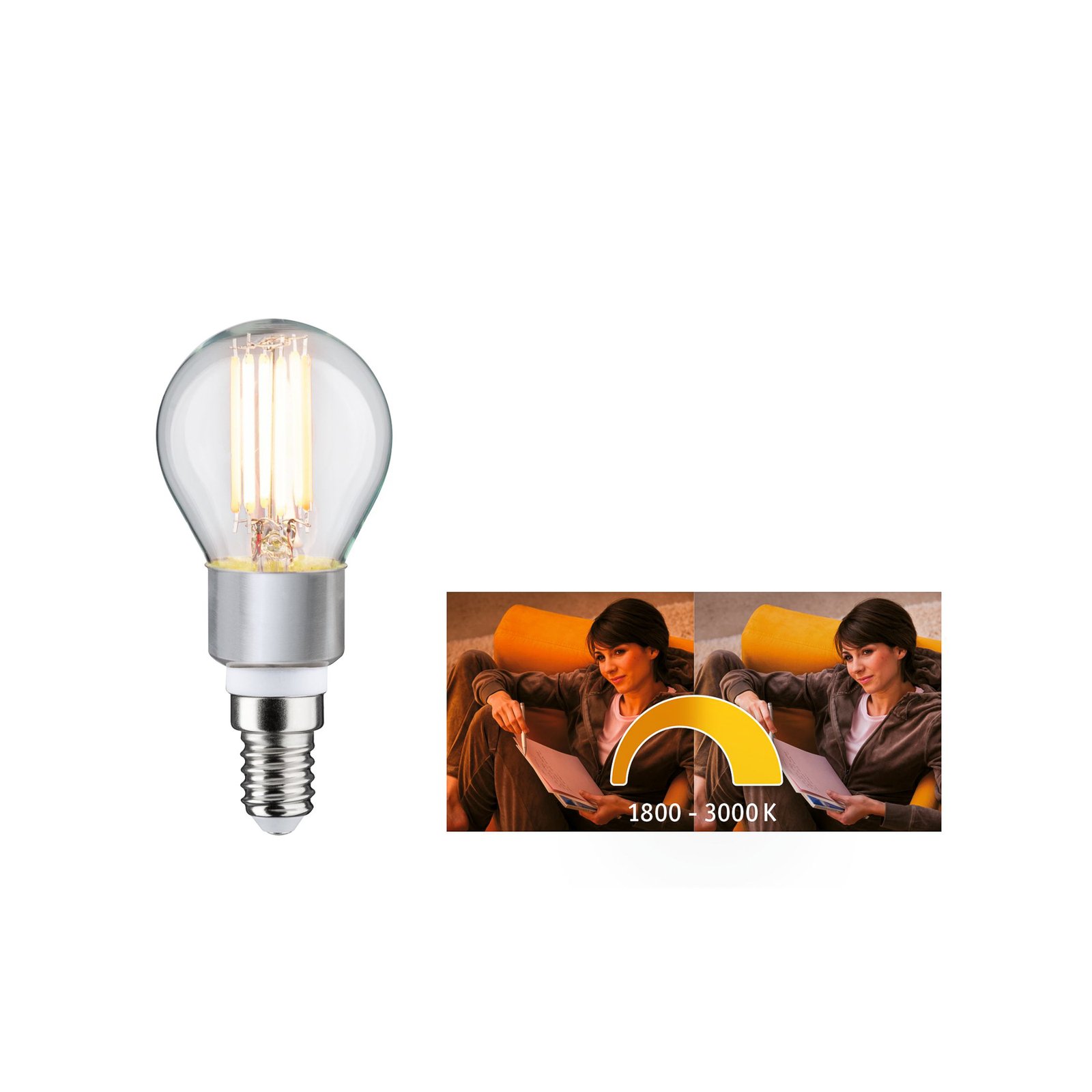 Paulmann LED-Tropfenlampe E14 5W dim to warm