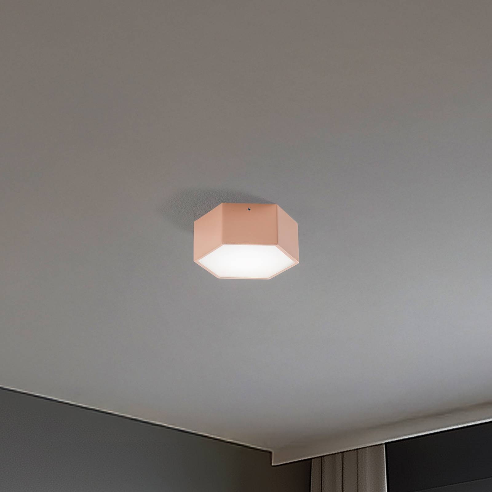 LED-Deckenleuchte Libre, pfirsichfarben, Stahl, 3.000 K günstig online kaufen