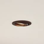 Prios recessed ceiling light Fibur, bronze, aluminium, Ø 8.2 cm