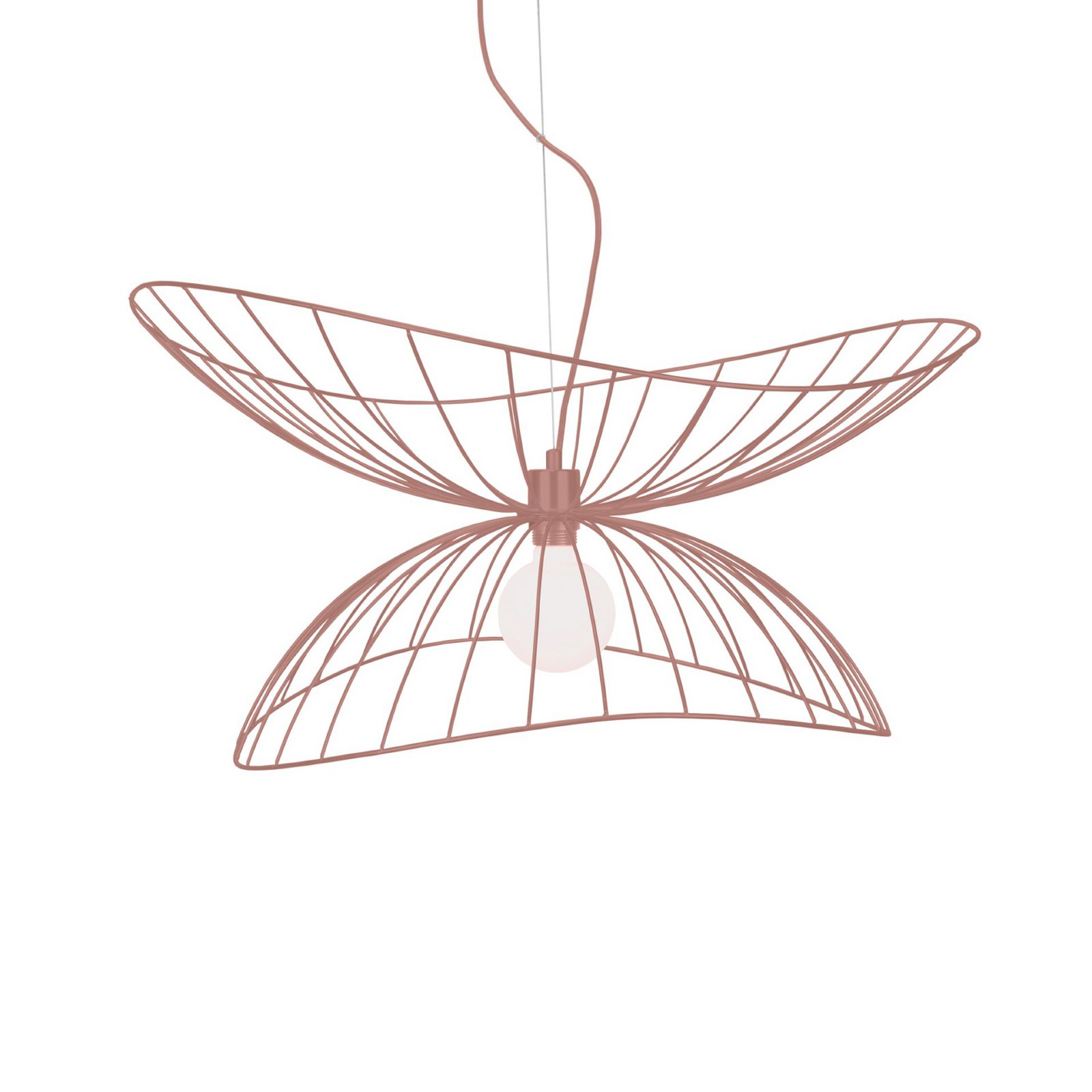 Globen Lighting Lampă suspendată RAY, roz, Ø 70 cm, metal