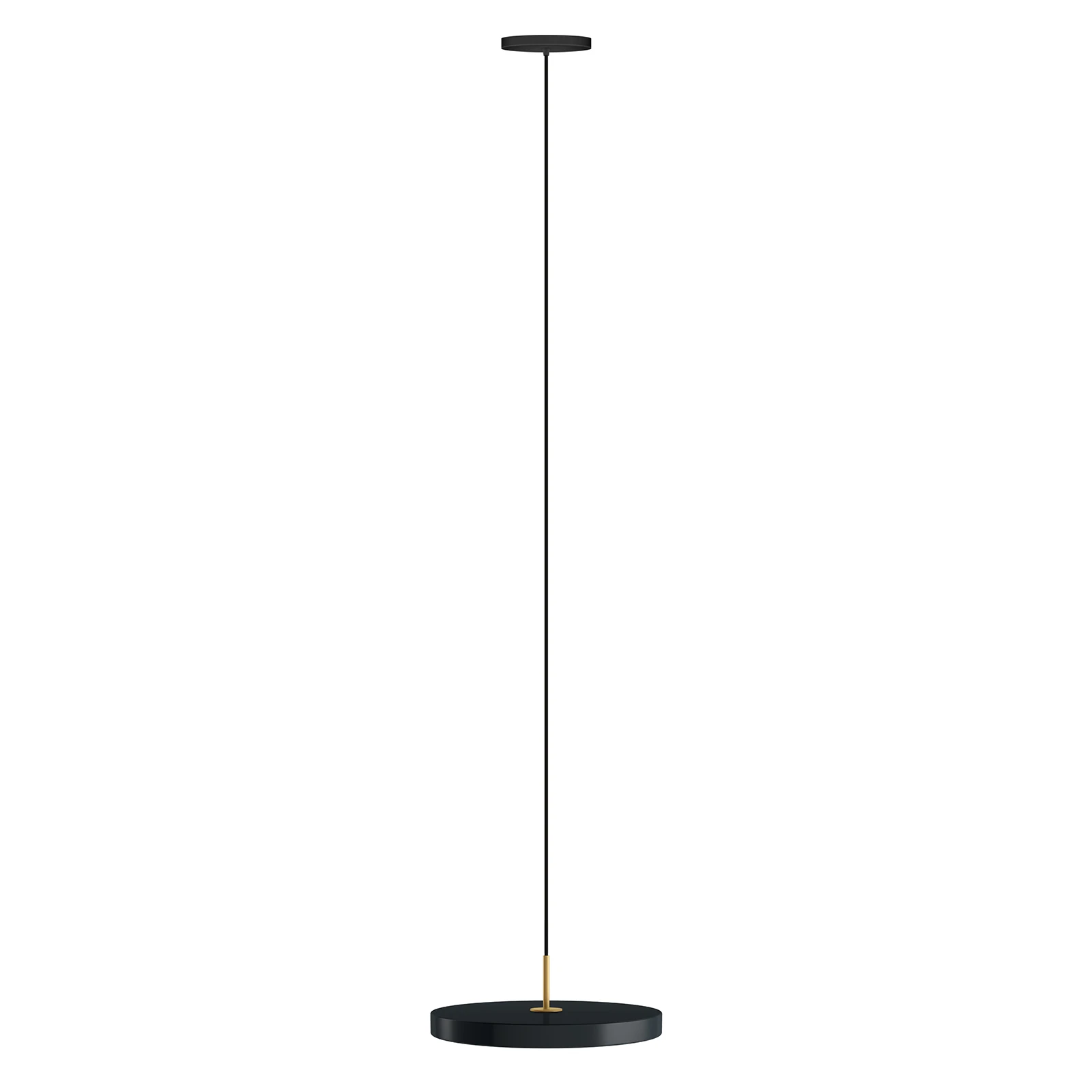 UMAGE LED piekaramā lampa Asteria Mini, antracīta/messinga Ø 31 cm