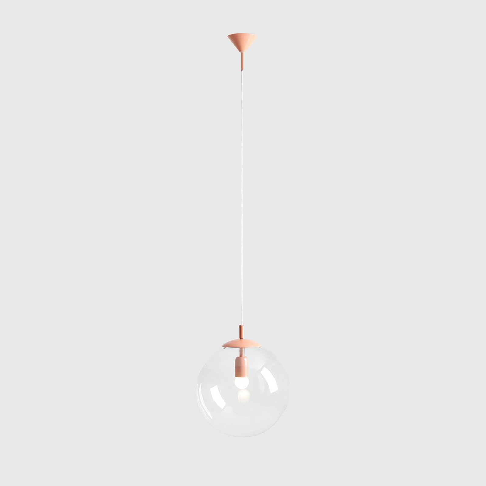 Nohr pendant light glass lampshade, coral/clear