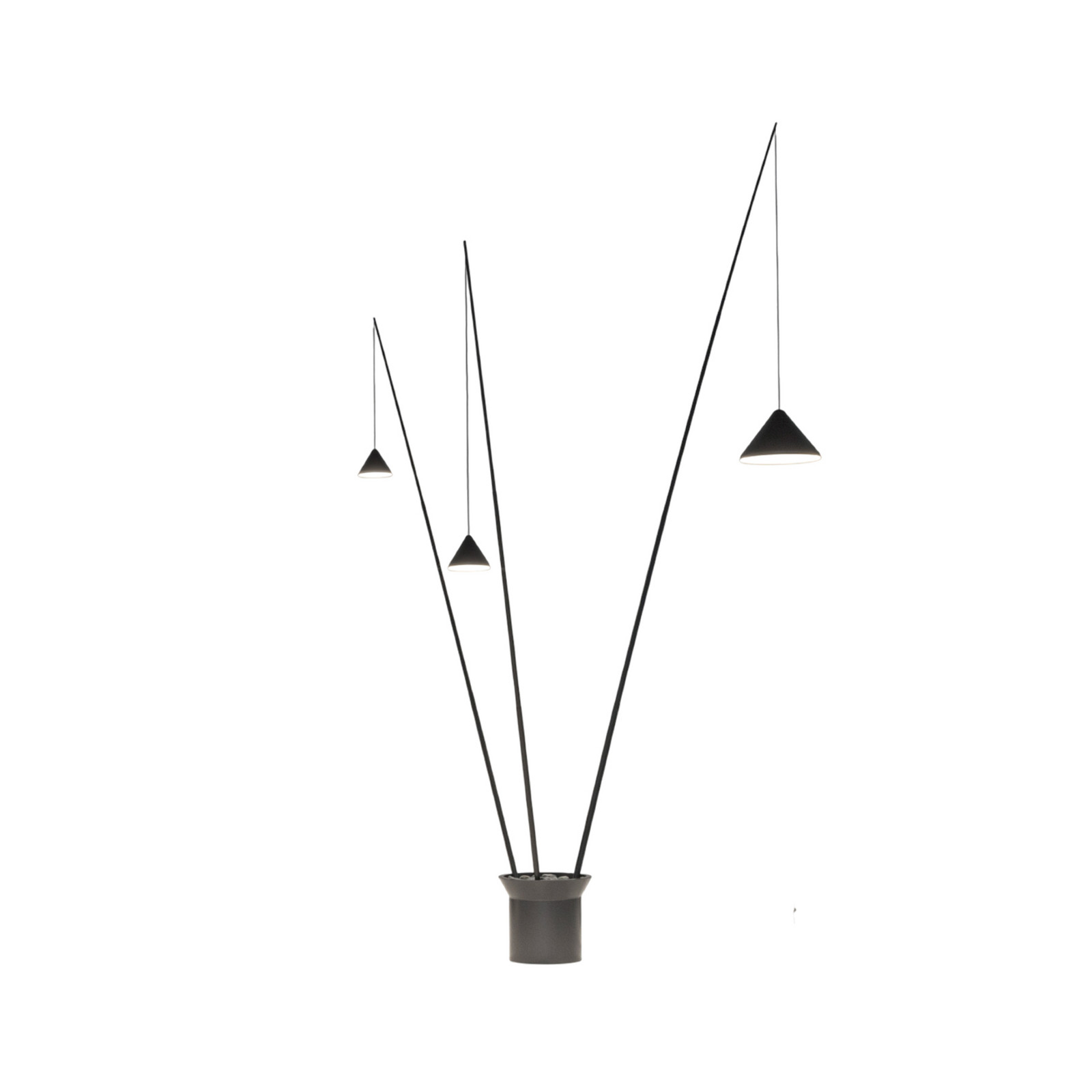 Lampadar LED Vibia NORTH negru 3 becuri metal 927 - Camera de zi / sufragerie - Design - Plastic