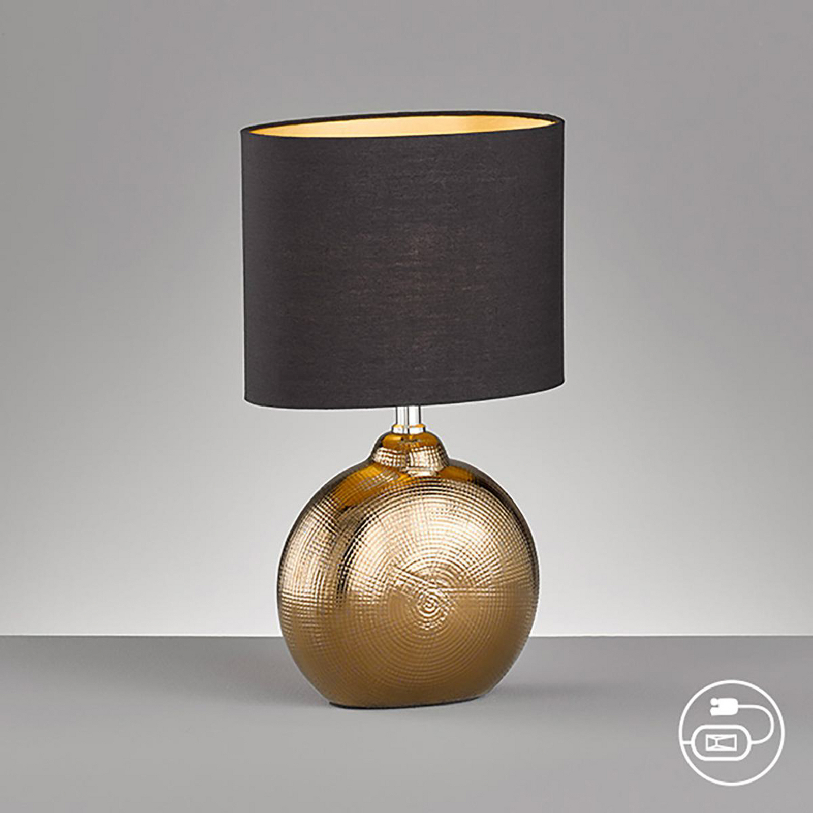 Lampe à poser Foro, bronze/noir, hauteur 39 cm