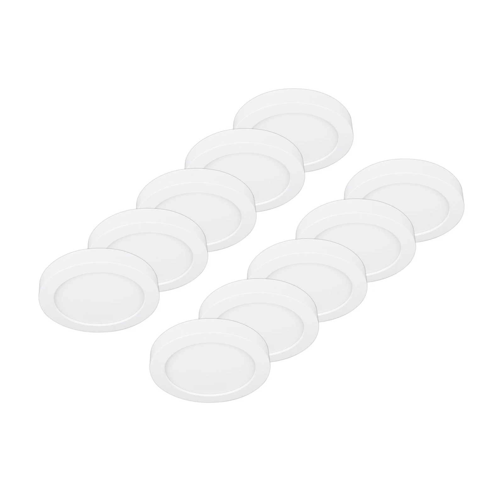 Prios LED-Deckenleuchte Edwina, weiß, 23 cm, 10er-Set