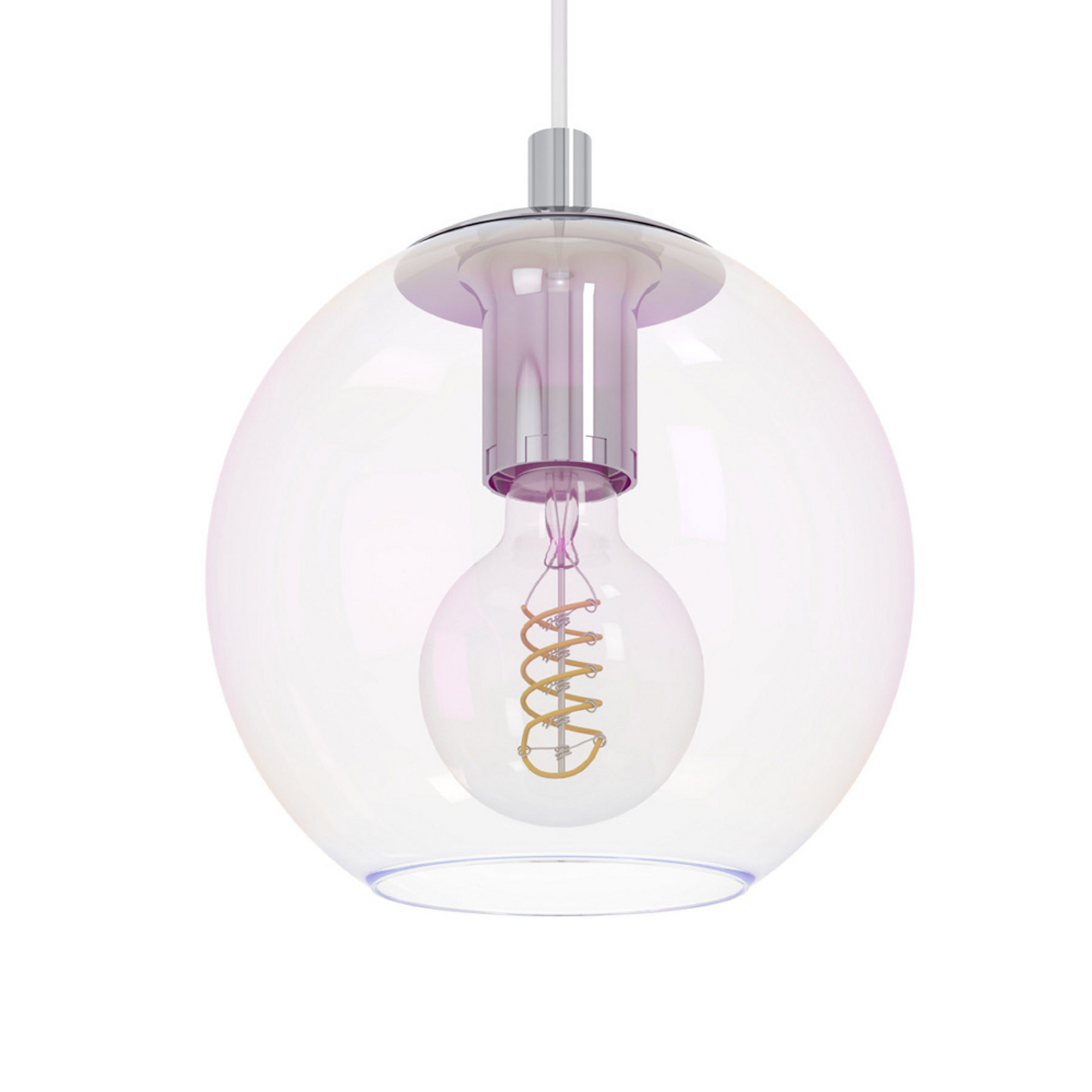 EGLO hanglamp ARISCANI 2, Ø 20 cm, 1-lamp, chroom/iriserend