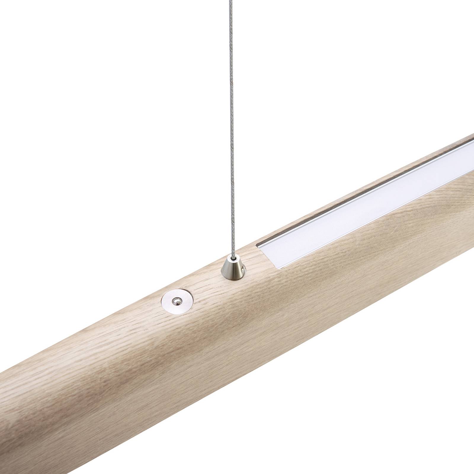 HerzBlut Arco LED závesné svietidlo jaseň dub biely 130cm