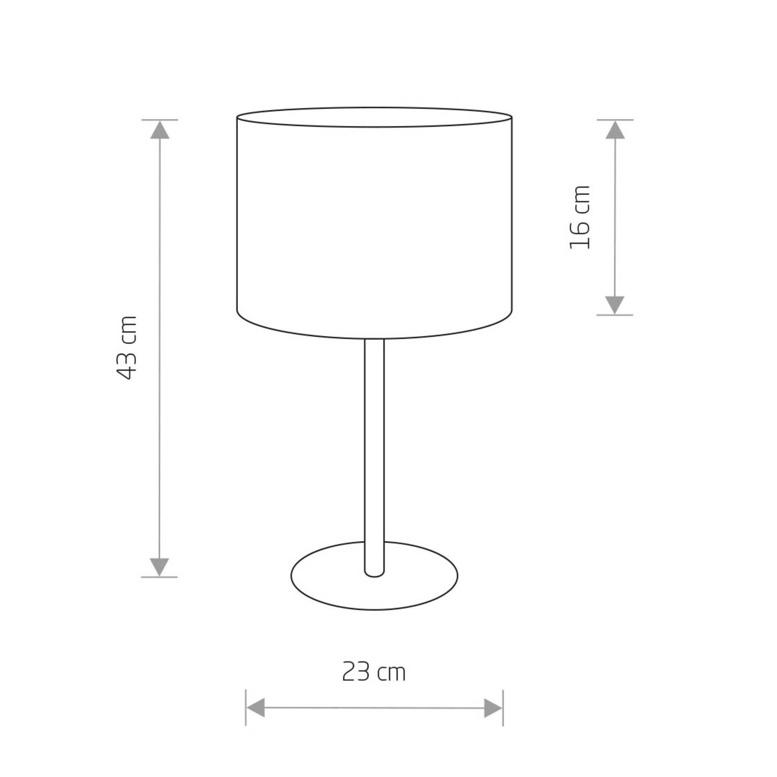 Euluna tafellamp Hotel, grijs/chroom, voor slaapkamer, stof, staal verchroomd, E27, 60 W, H: 43 cm