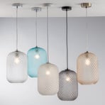 Hängeleuchte Ashford S15 mit Relief-Glasschirm