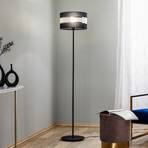Helen floor lamp, fabric lampshade, black/gold