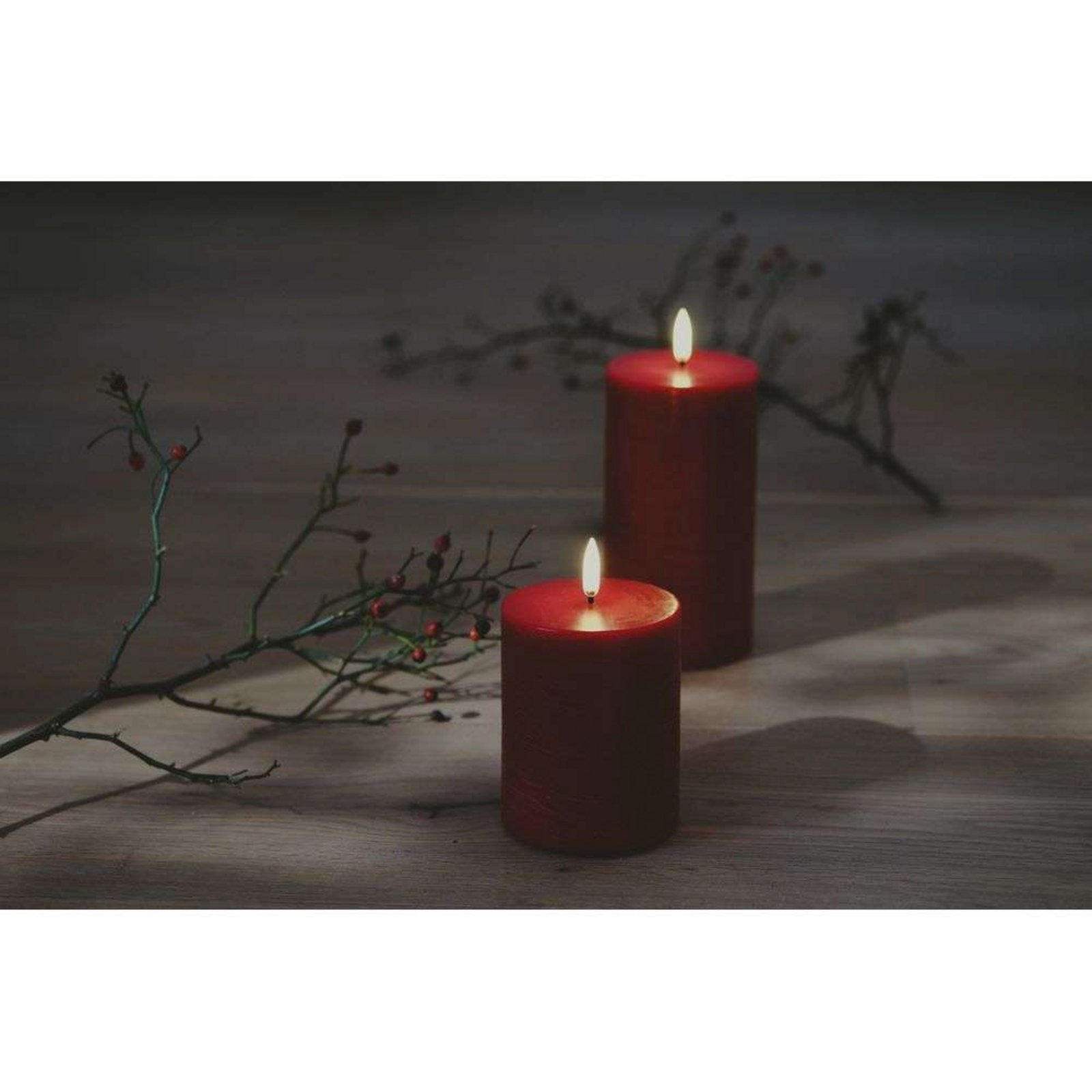 Pillar Candle LED 7,8 x 20,3 cm Rustic Red - Uyuni Lighting