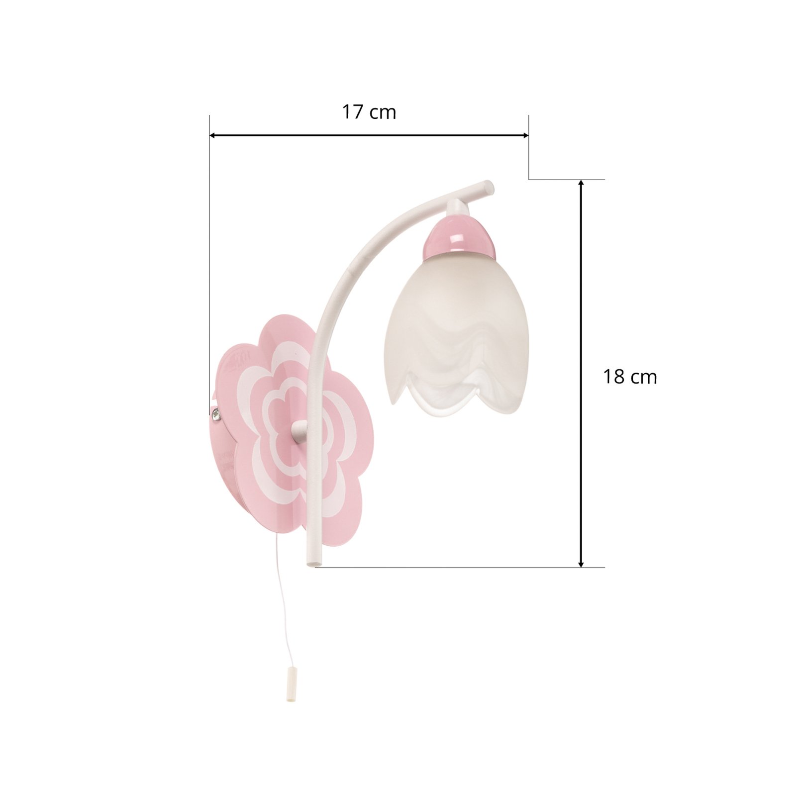 Mailin children’s wall light in pink