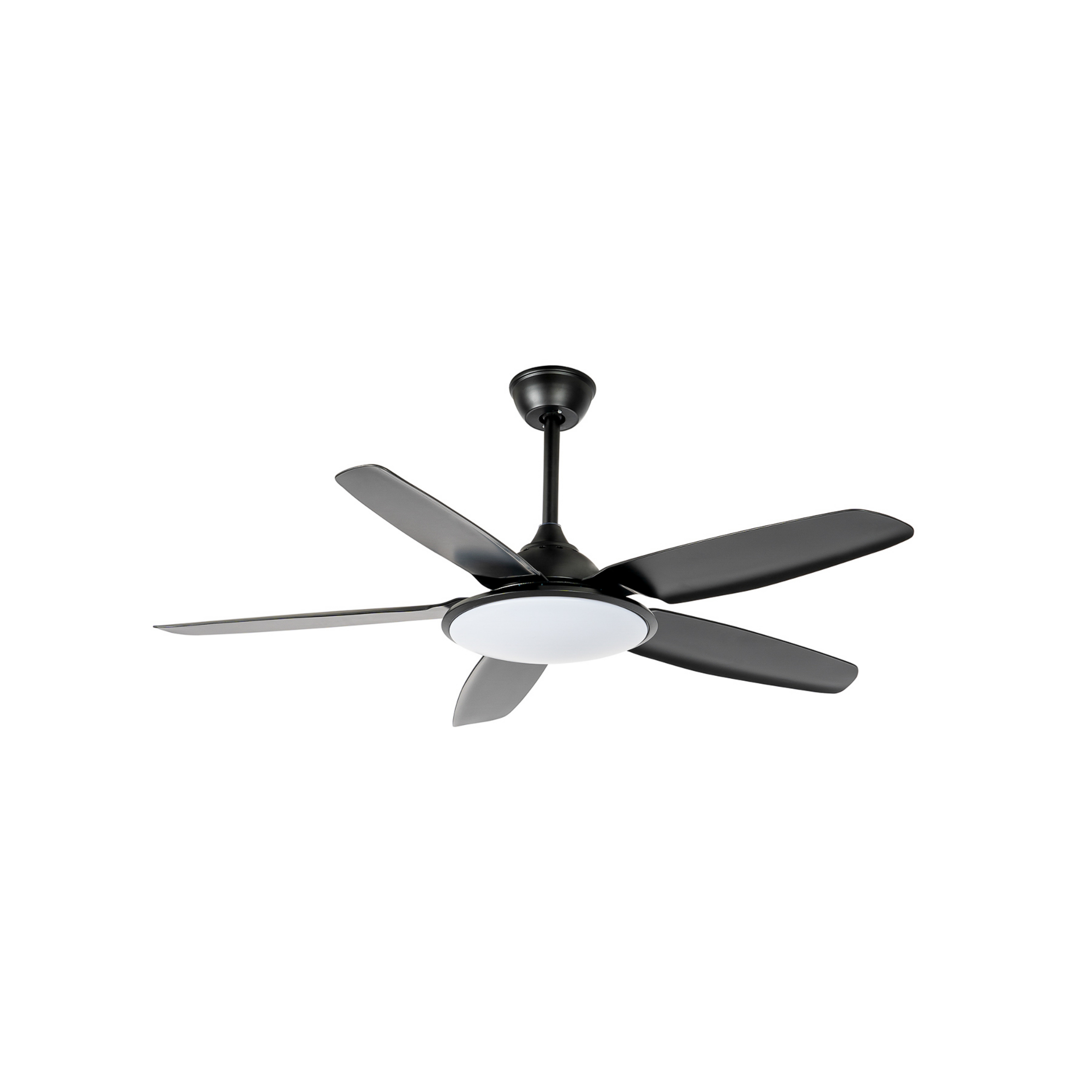 Stropní ventilátor Divian s LED osvětlením, černý, DC, tichý, CCT – Lucande