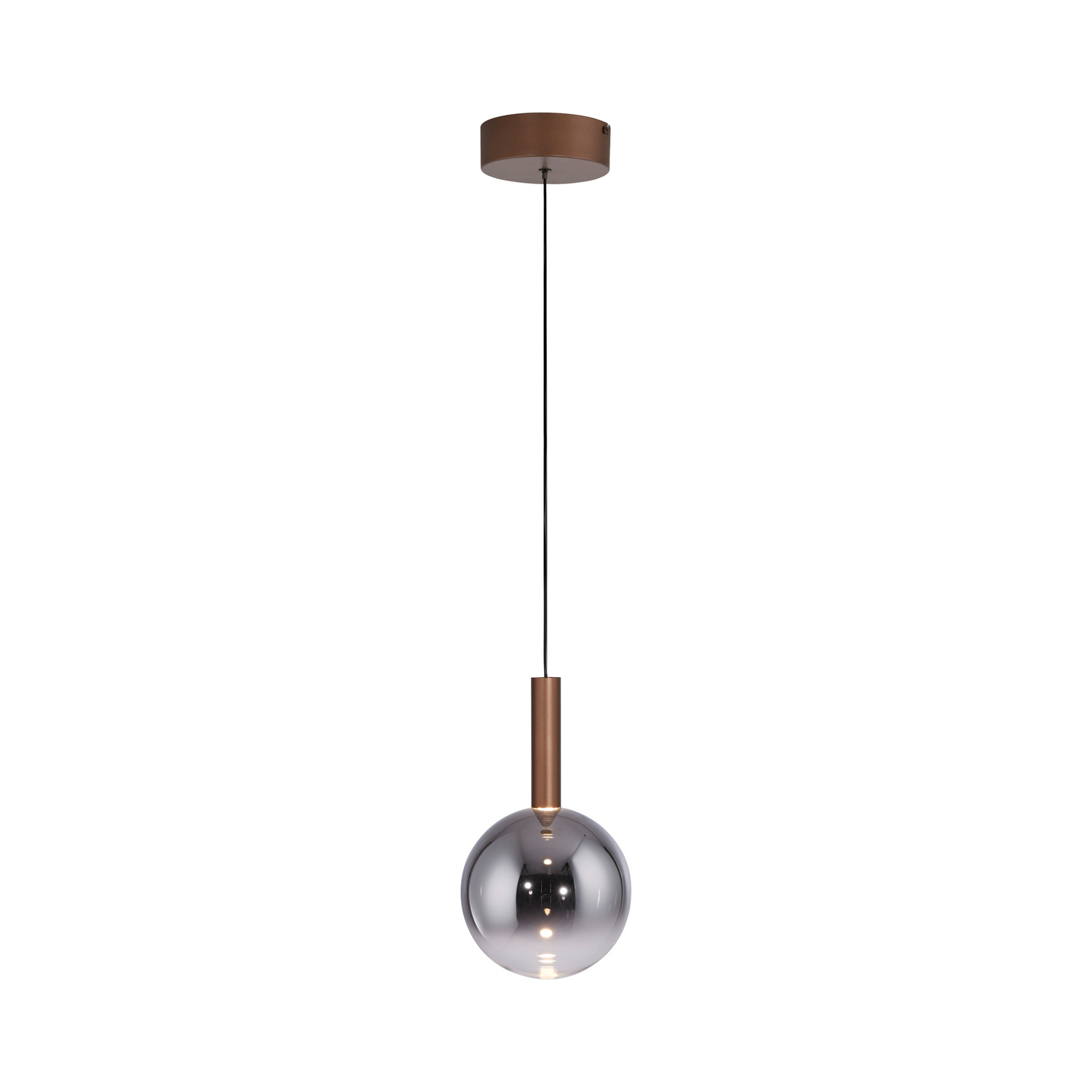Paul Neuhaus LED závěsné světlo Bowl, Ø 20 cm, hnědá/šedá