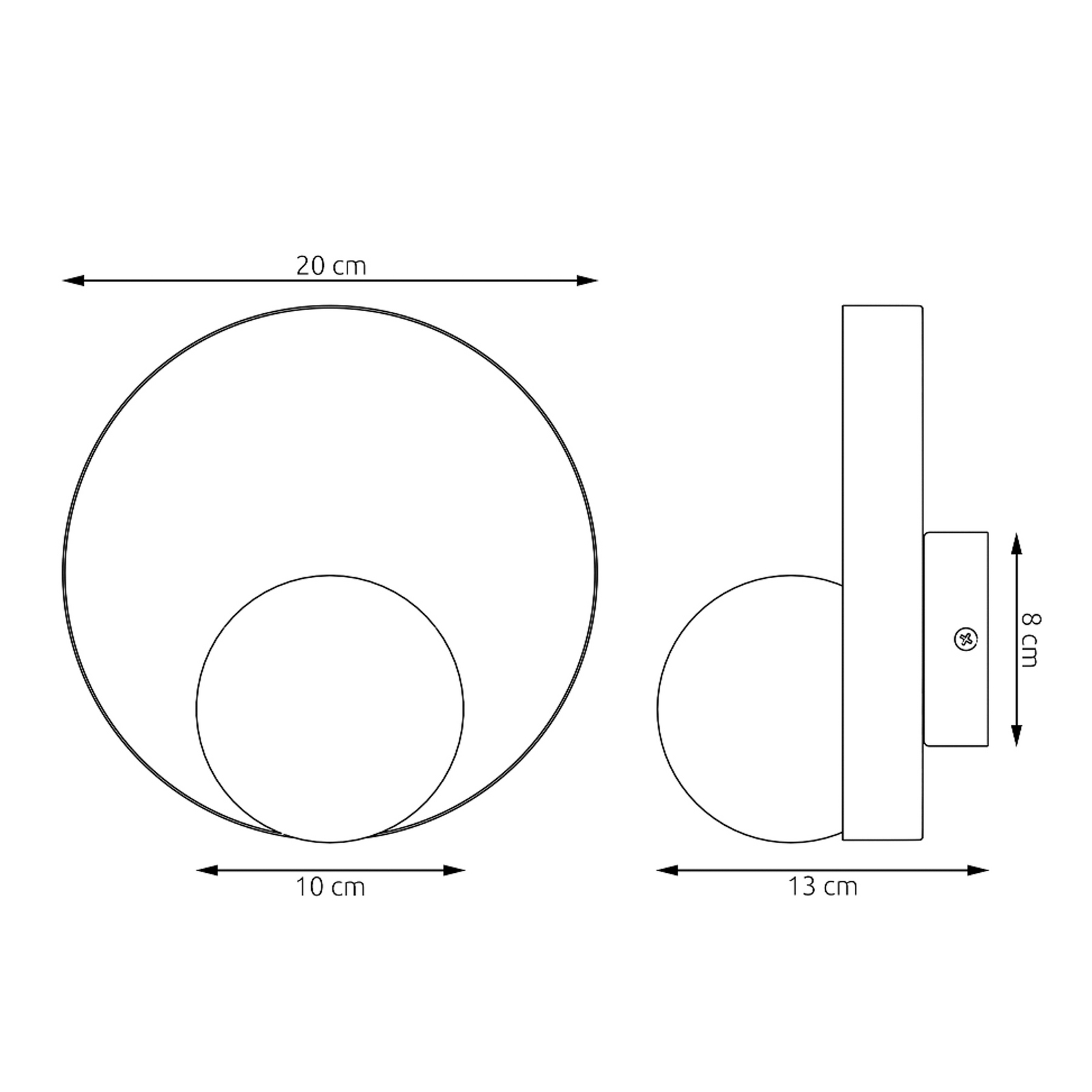 Kido K1 wall light, beige, steel/glass, Ø 20 cm Kido K1 wall light, beige, steel/glass, Ø 20 cm