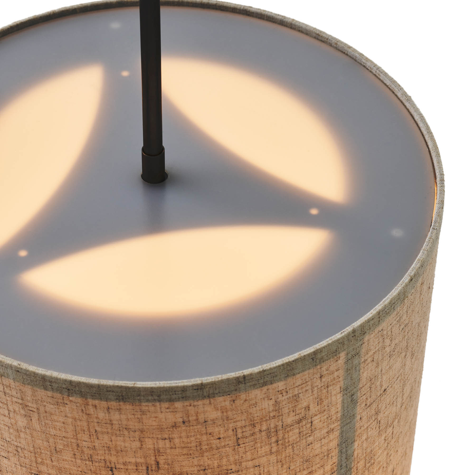 Висяща лампа Audo Hashira, изработена от лен, Ø30cm, естествена