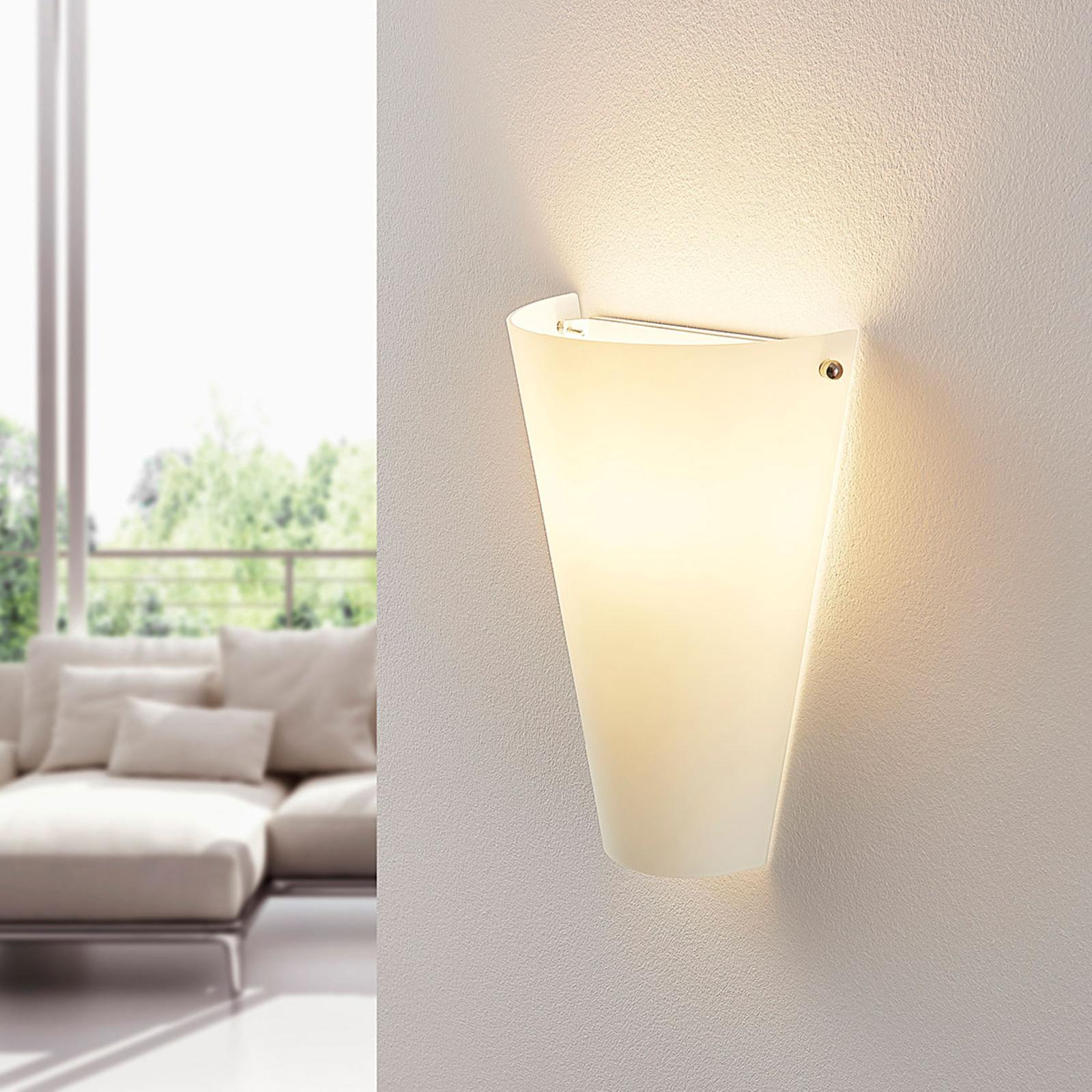 Opaalglas-wandlamp Alia voor E14 LED