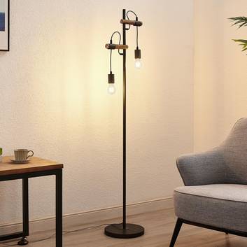 Lindby Sibillia Stehlampe aus Metall und Holz