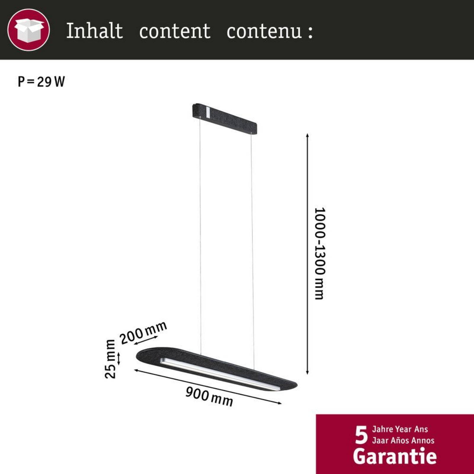 Tulga LED Visilica 3-Step-Dim Antracit - Paulmann