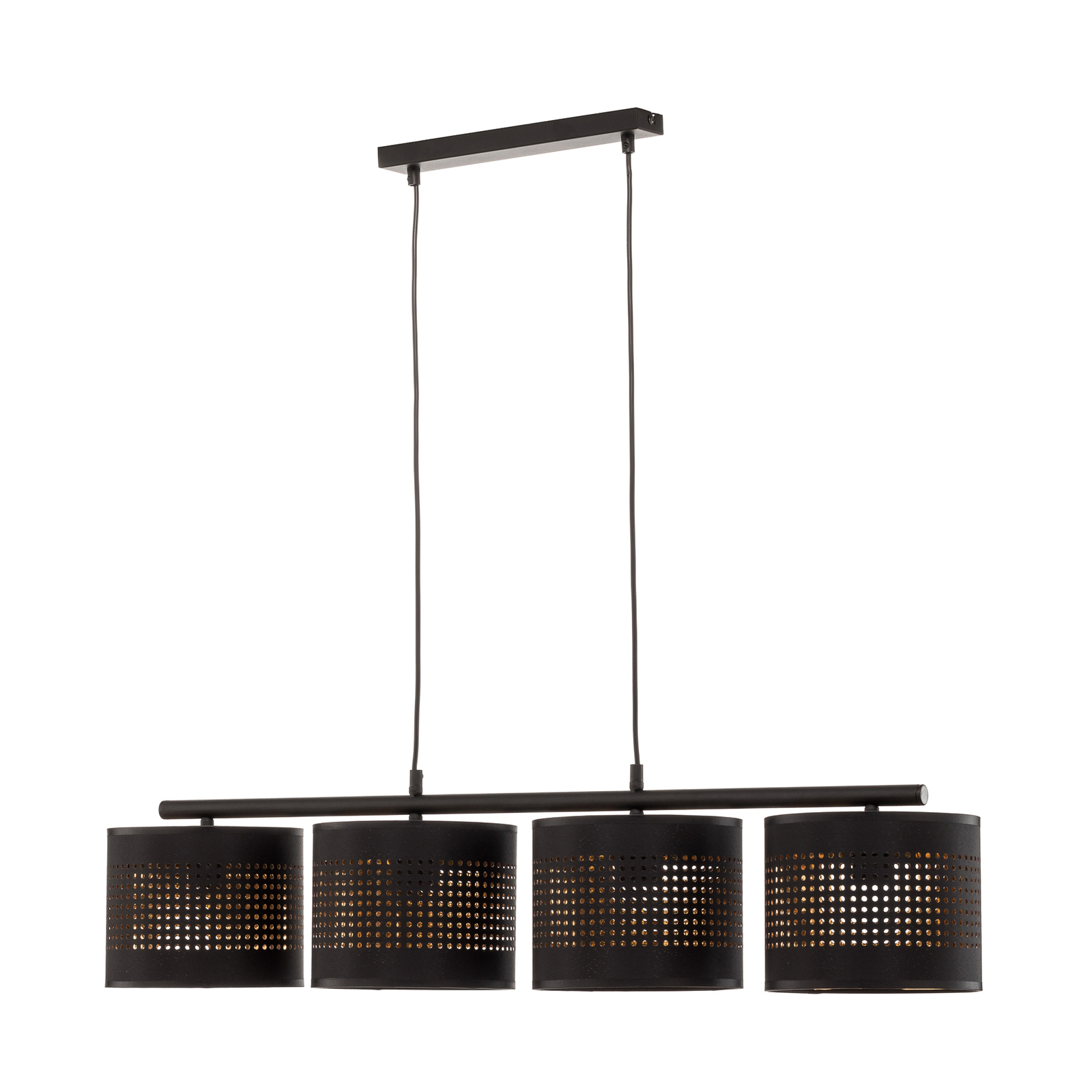 Tago hanglamp, 4-lamps, zwart/goud