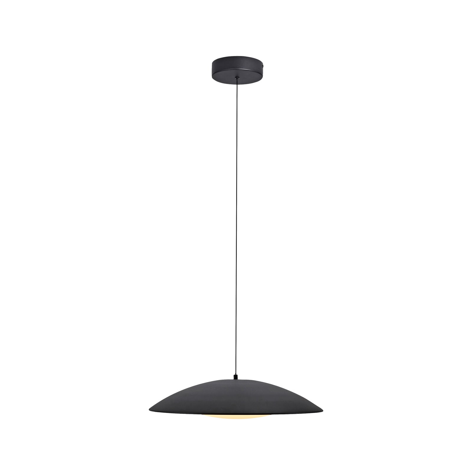 LED viseća svjetiljka LENTE, crna, Ø 50 cm, metal, s prigušivačem