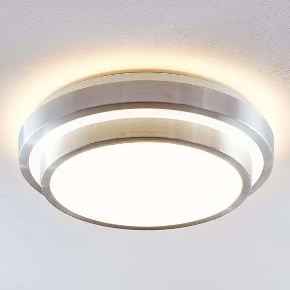 Lampenwelt Lindby Naima LED-Alu-Deckenlampe, rund, 41 cm