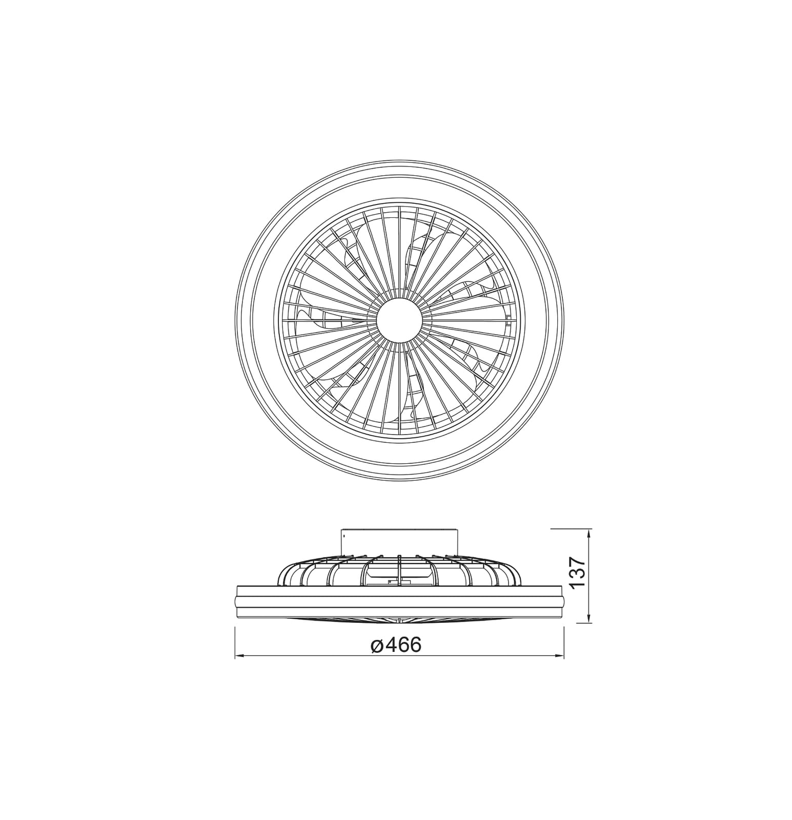 Gamer LED-Deckenventilator, weiß DC leise CCT RGB - Mantra
