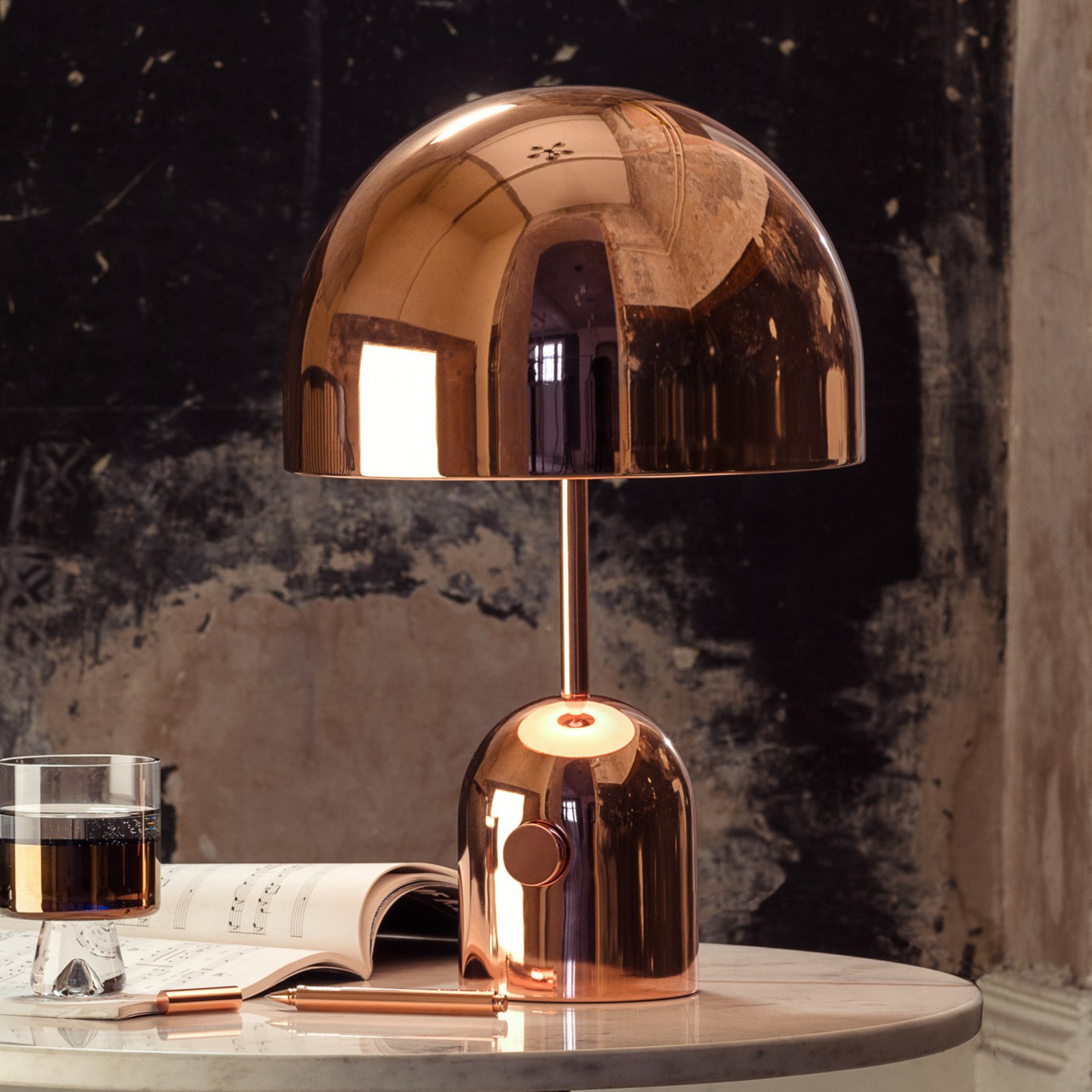 Tom Dixon LED table lamp Bell, copper-coloured, height 43 cm