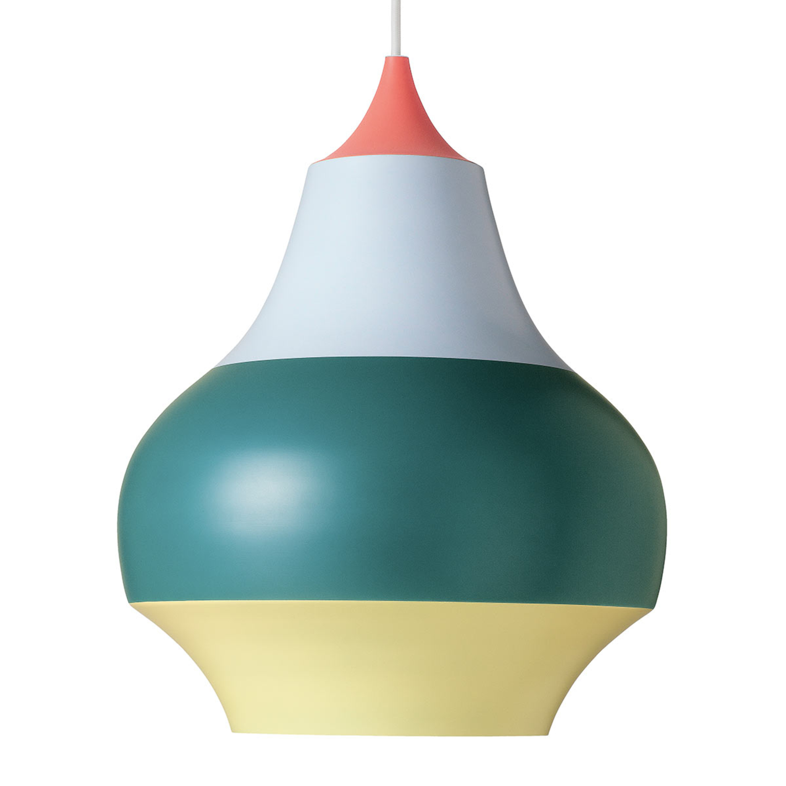 Louis Poulsen Cirque hanging lamp, red, 38 cm, for Living / Dining Room, aluminium, E27, 100 W, energy efficiency: A++, H: 47.8 cm