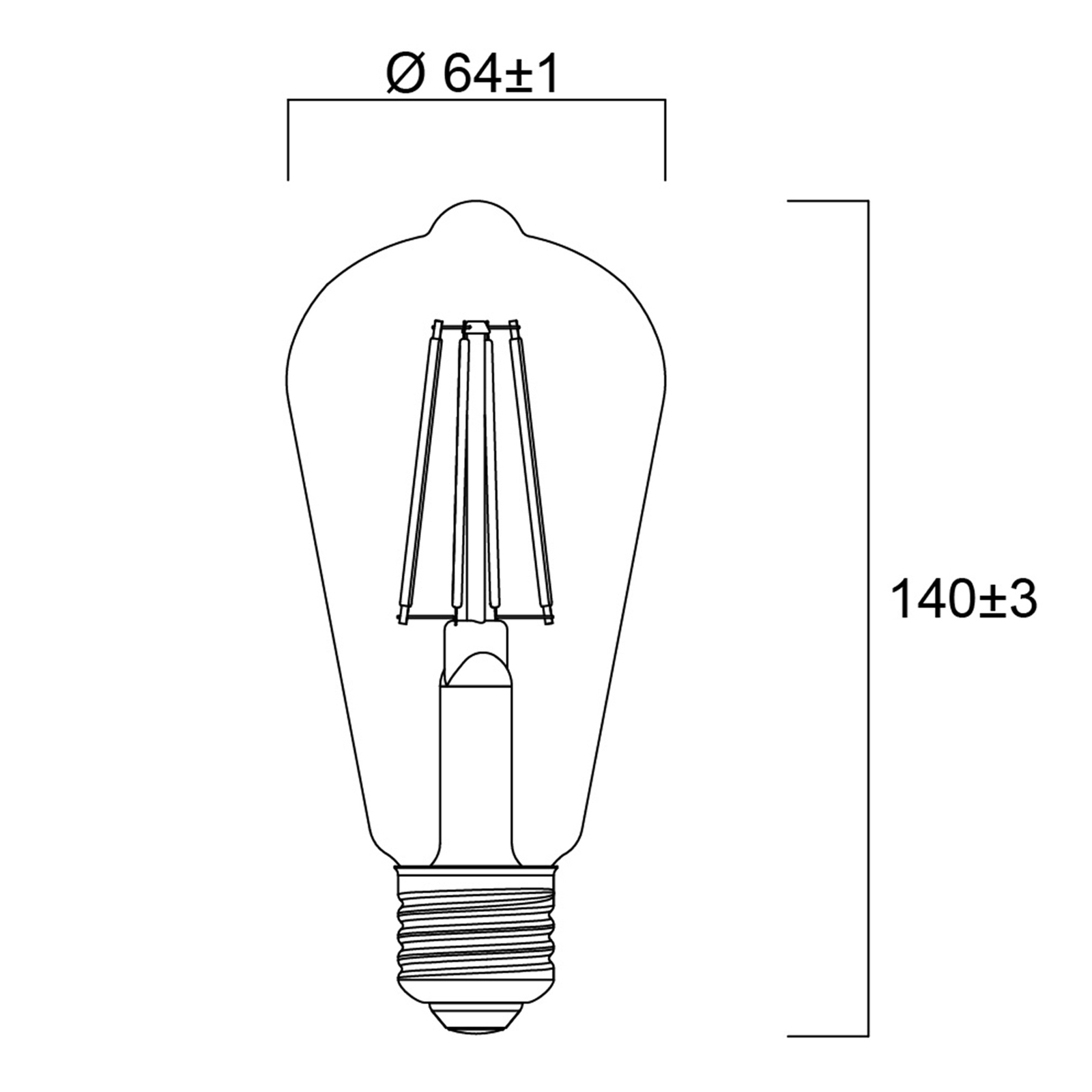 Sylvania E27 filamentti LED ST64 4W 2700 K 840 lm