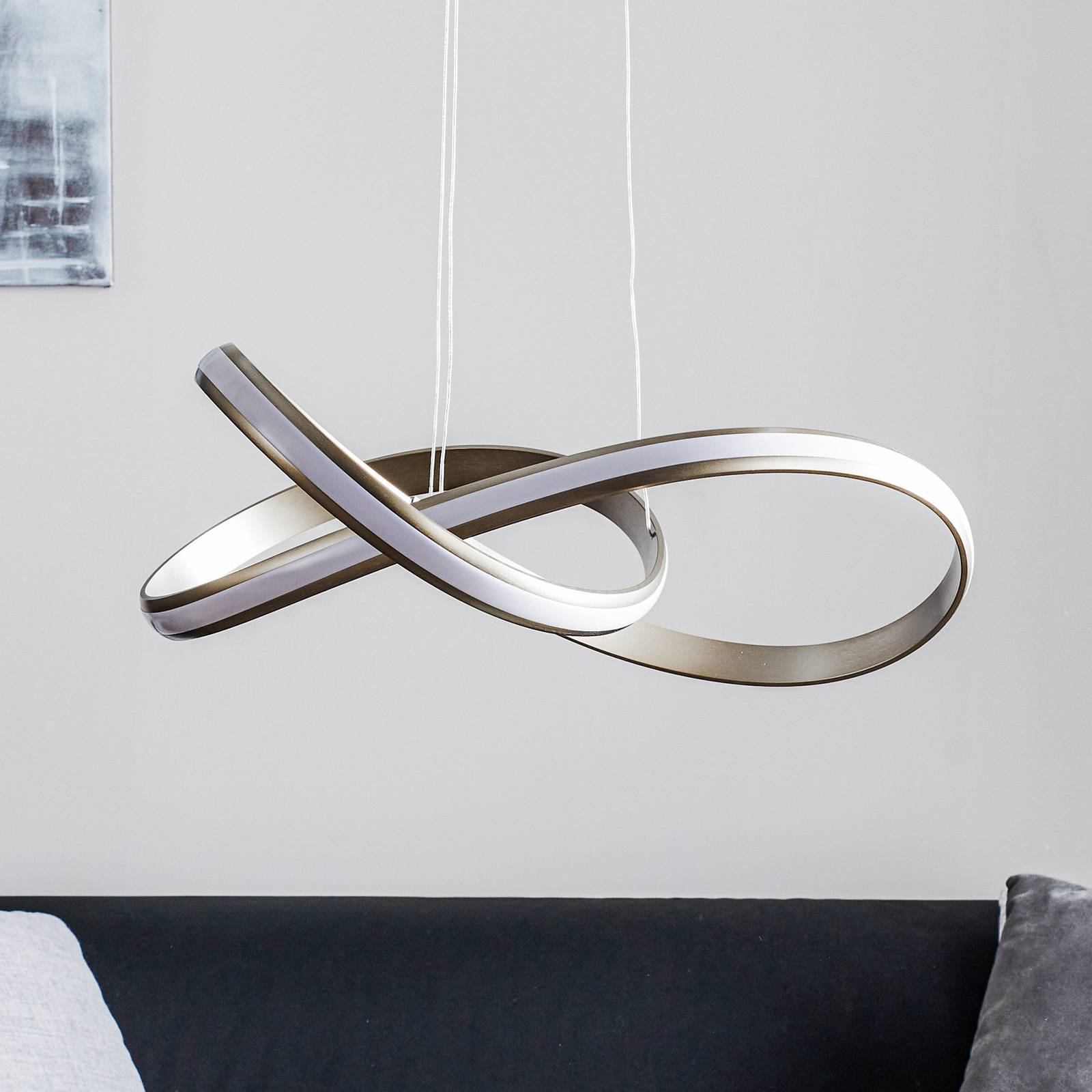 Paul Neuhaus Závěsné LED světlo Melinda, 30W, ocelově šedé