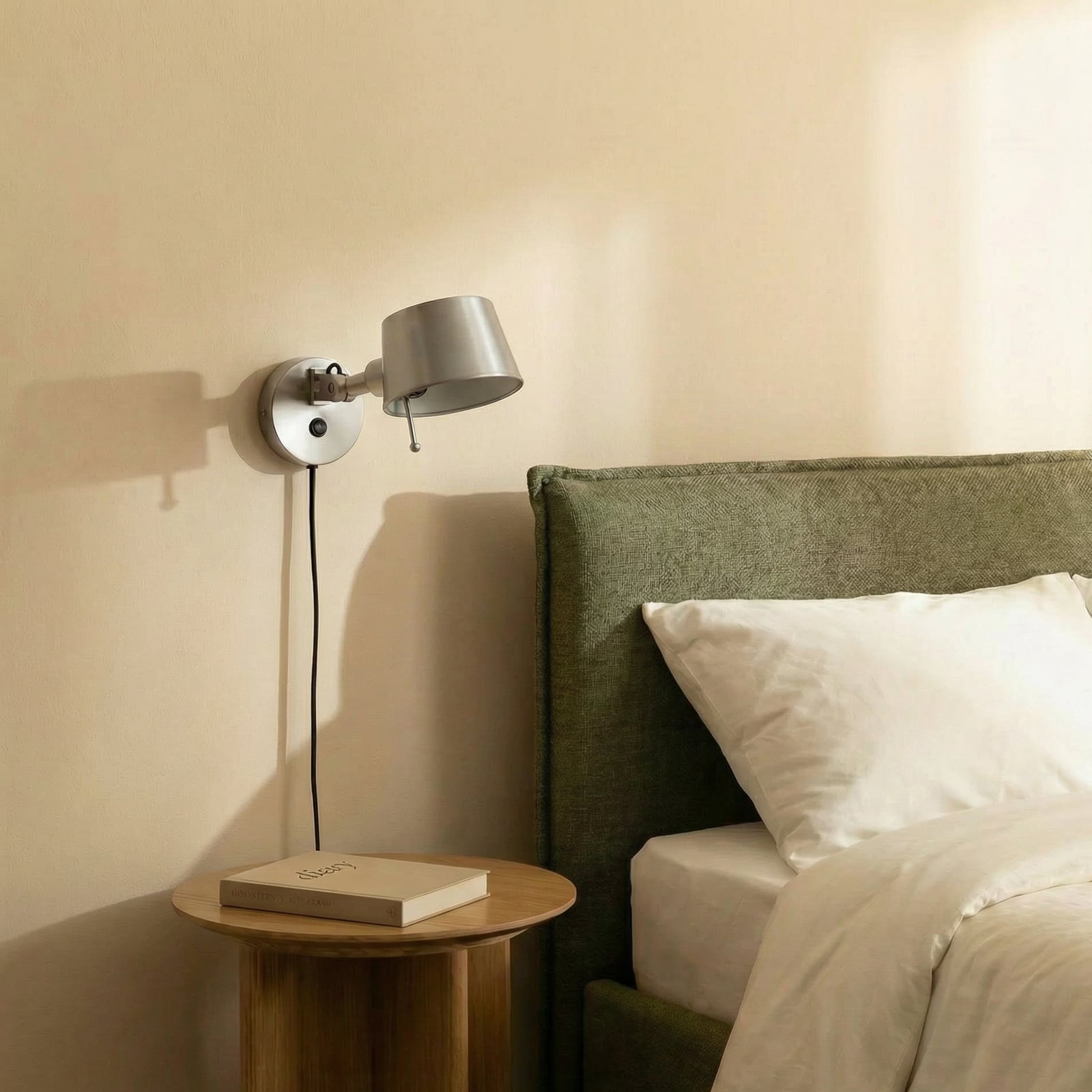 Silka Candeeiro de parede, níquel acetinado, flexível, 14 cm, ficha - Lucande