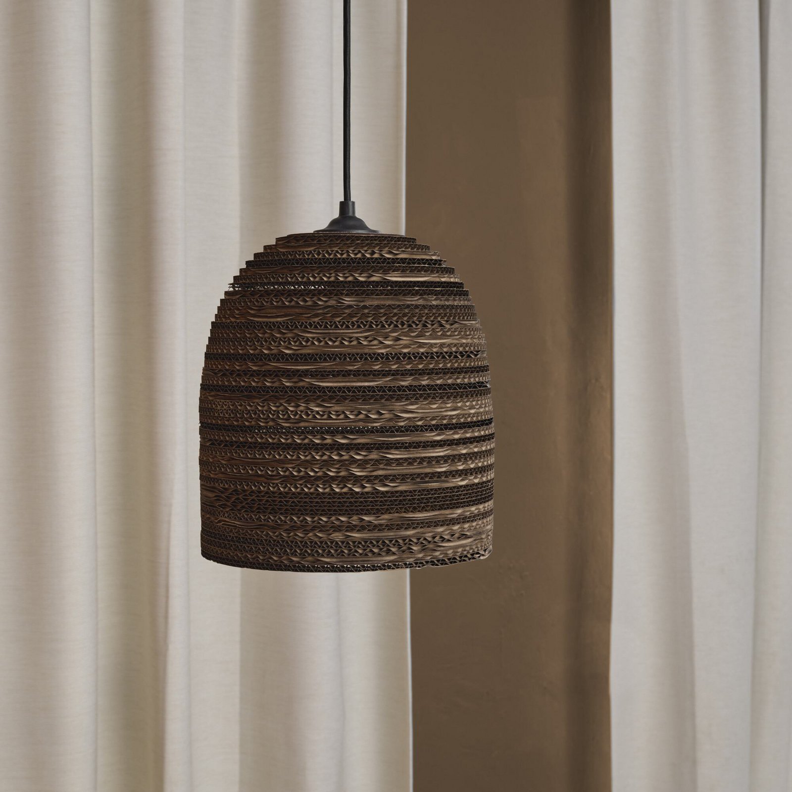 OSRAM Hängeleuchte BALL BELL, braun, Ø 26 cm, Wellpappe, E27