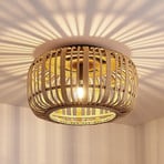 Lindby Canyana ceiling light, natural, rattan, Ø 40 cm