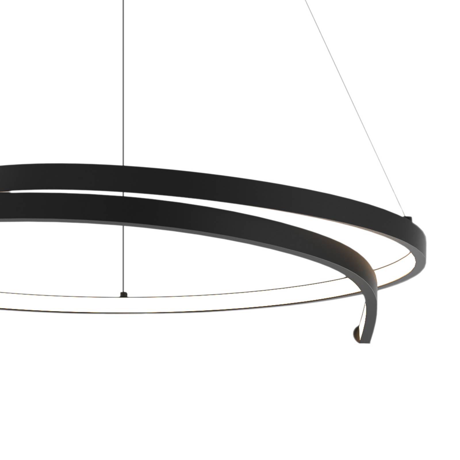 Żyrandol LED Lorenzo, metal, czarny, 4000 K