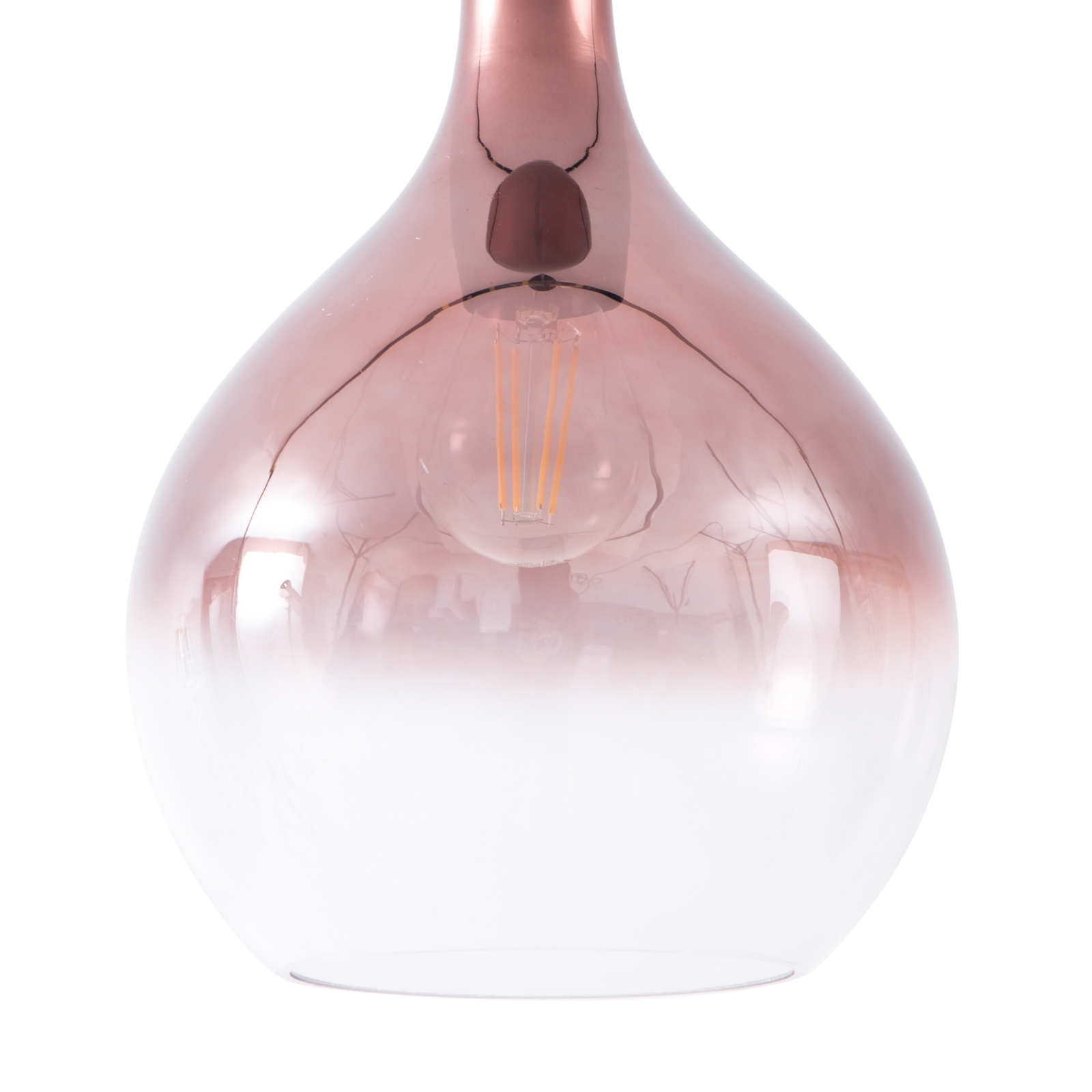 Lucande Lyrisa pendant light, 1-bulb, copper